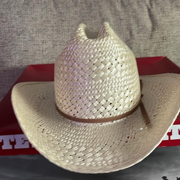 Stallion By Stetson Vintage Straw Western Cowboy Hat 6 3/4 - Picture 12 of 15